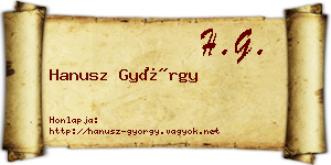 Hanusz György névjegykártya