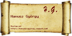 Hanusz György névjegykártya